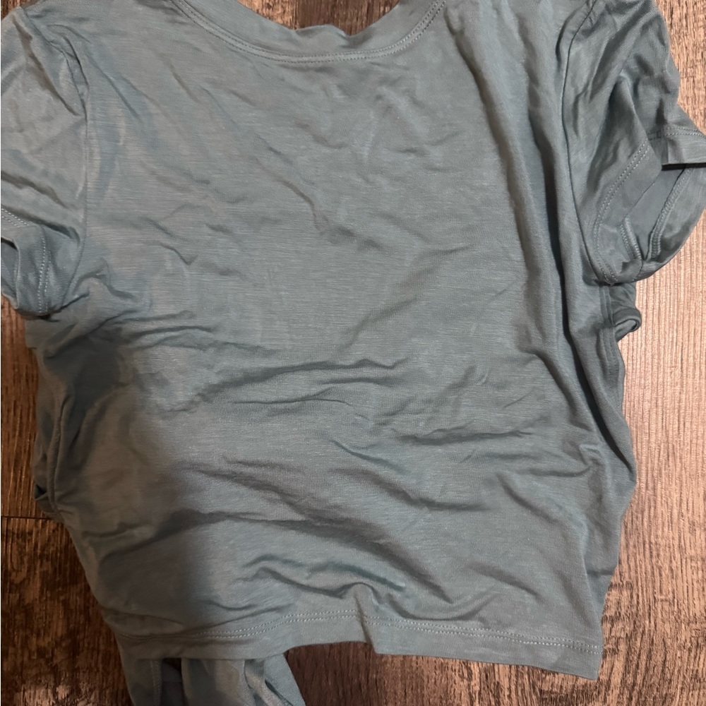 Elegant Teal Short Sleeve Women's Top